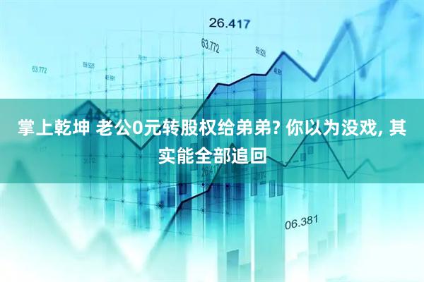 掌上乾坤 老公0元转股权给弟弟? 你以为没戏, 其实能全部追回