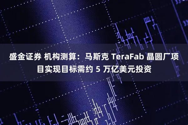 盛金证券 机构测算：马斯克 TeraFab 晶圆厂项目实现目标需约 5 万亿美元投资