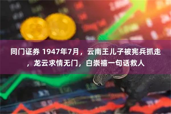 同门证券 1947年7月，云南王儿子被宪兵抓走，龙云求情无门，白崇禧一句话救人