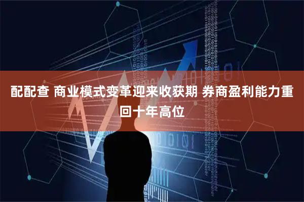 配配查 商业模式变革迎来收获期 券商盈利能力重回十年高位